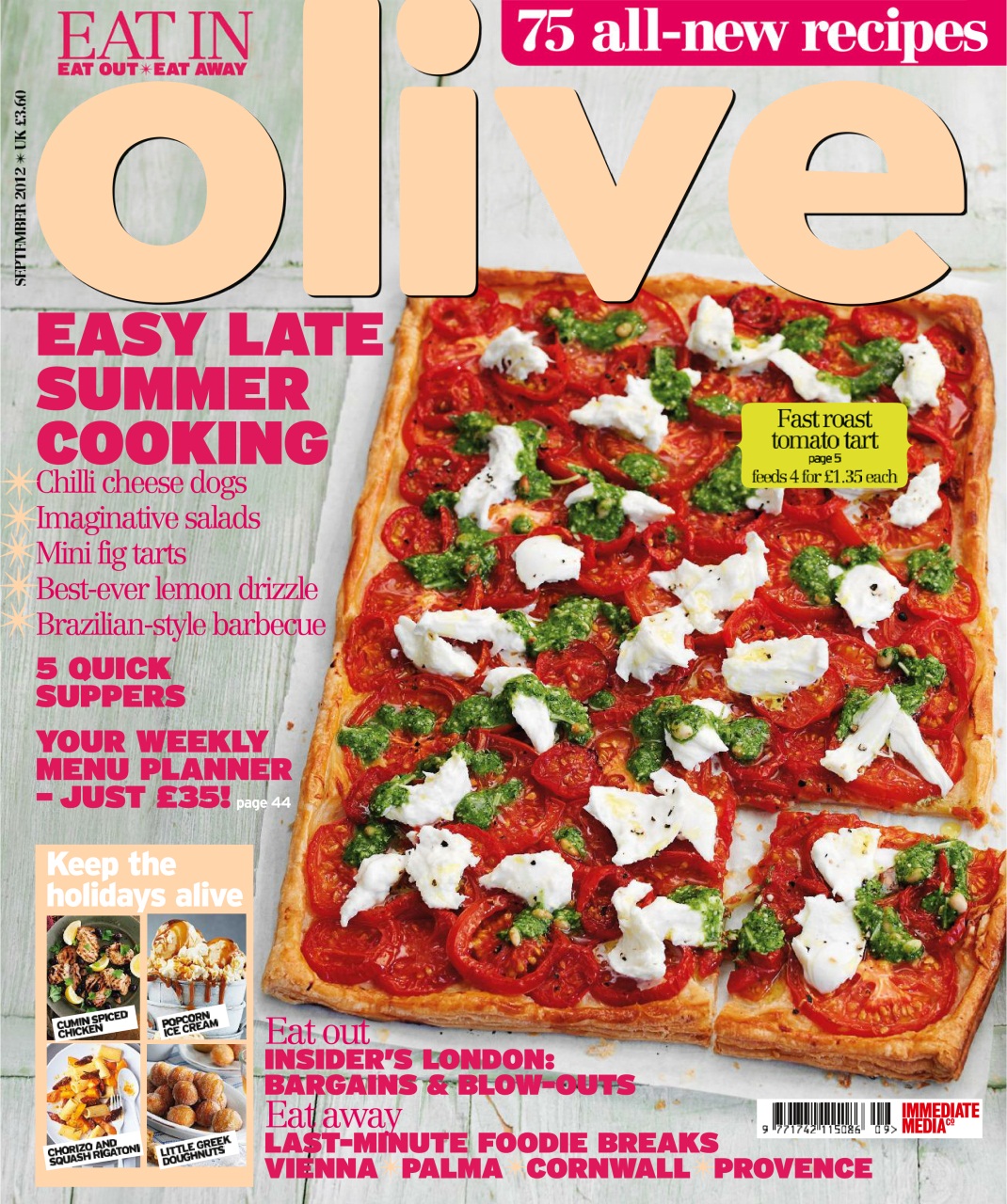 Olive Magazine September 2012 Back Issue