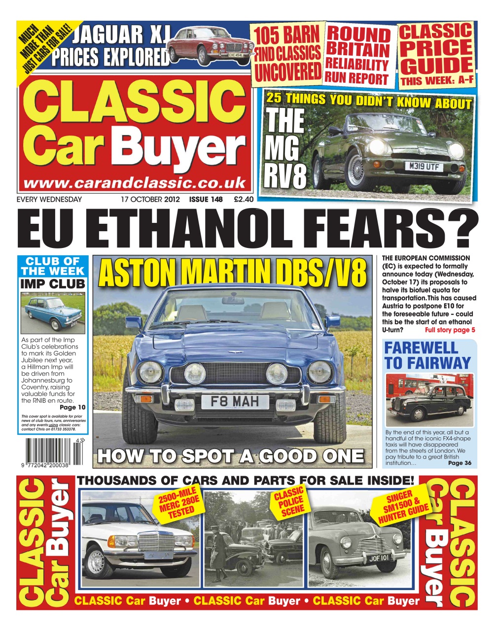 Classic Car Buyer Magazine - October 17 2012 Back Issue