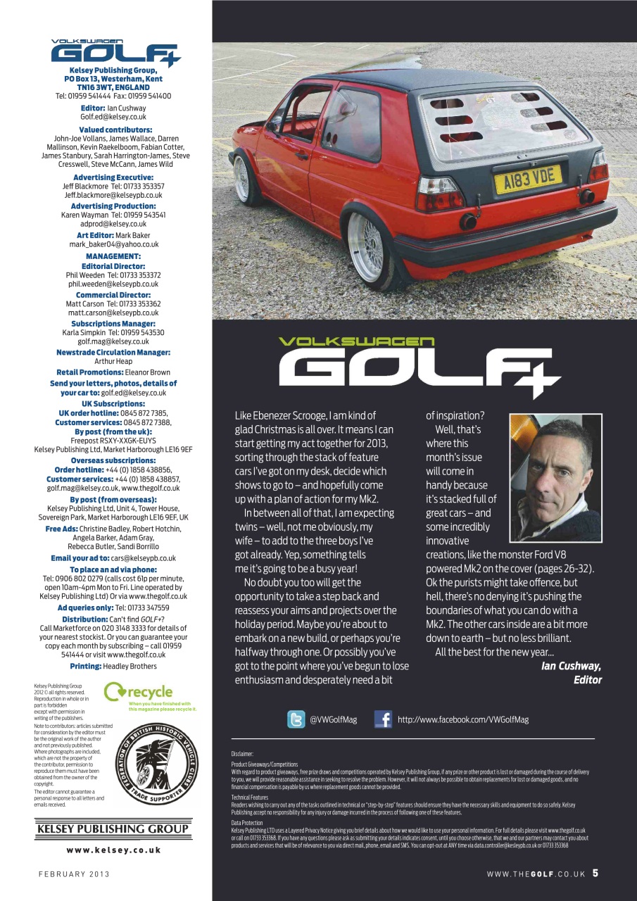 Volkswagen Golf + Magazine - Volkswagen Golf+ February 2013 Back Issue