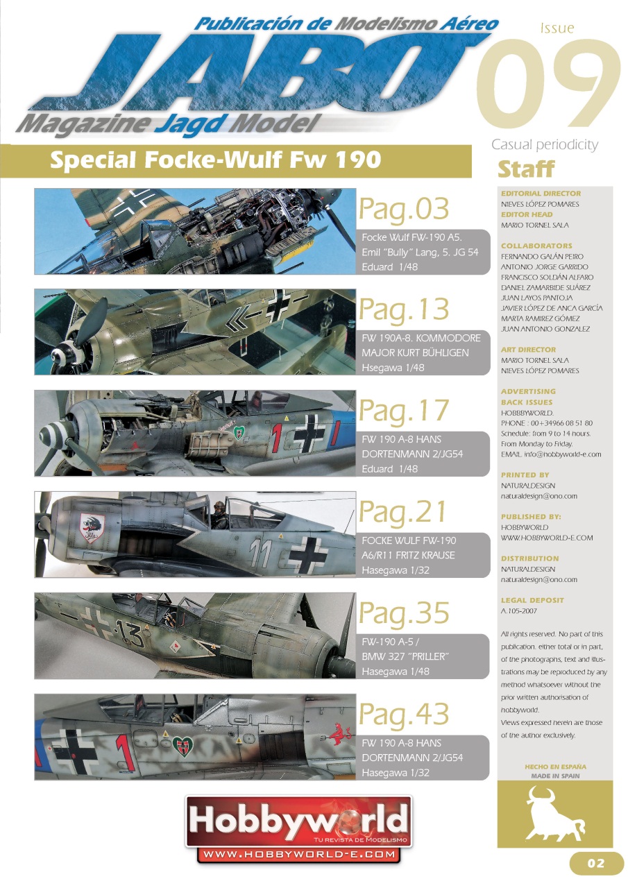 Jabo English Magazine JABO 09 SPECIAL FW 190 Back Issue