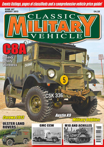 Classic Military Vehicle Magazine - CMV August 2013 Back Issue