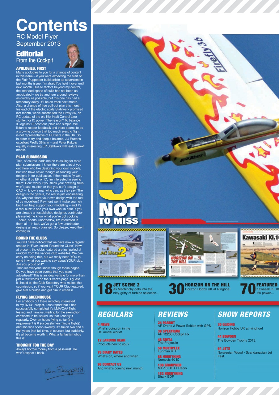 Radio Control Model Flyer Magazine - September 2013 Subscriptions