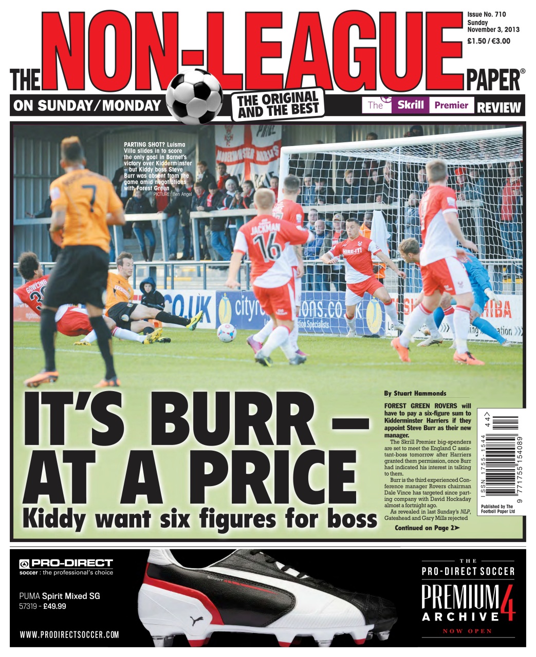 The NonLeague Football Paper Magazine Sunday 3rd November 2013 Back