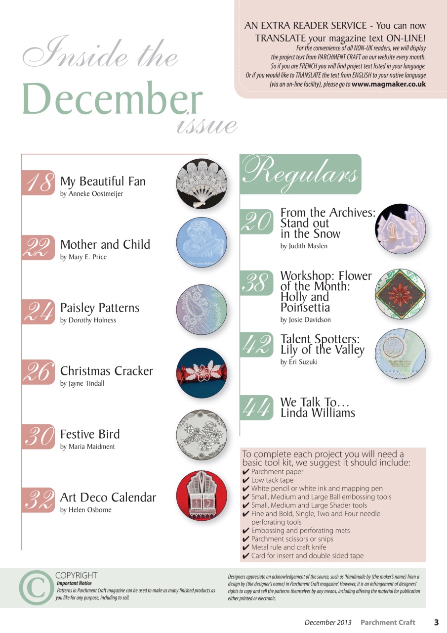 Parchment Craft Magazine - December 2013 Back Issue