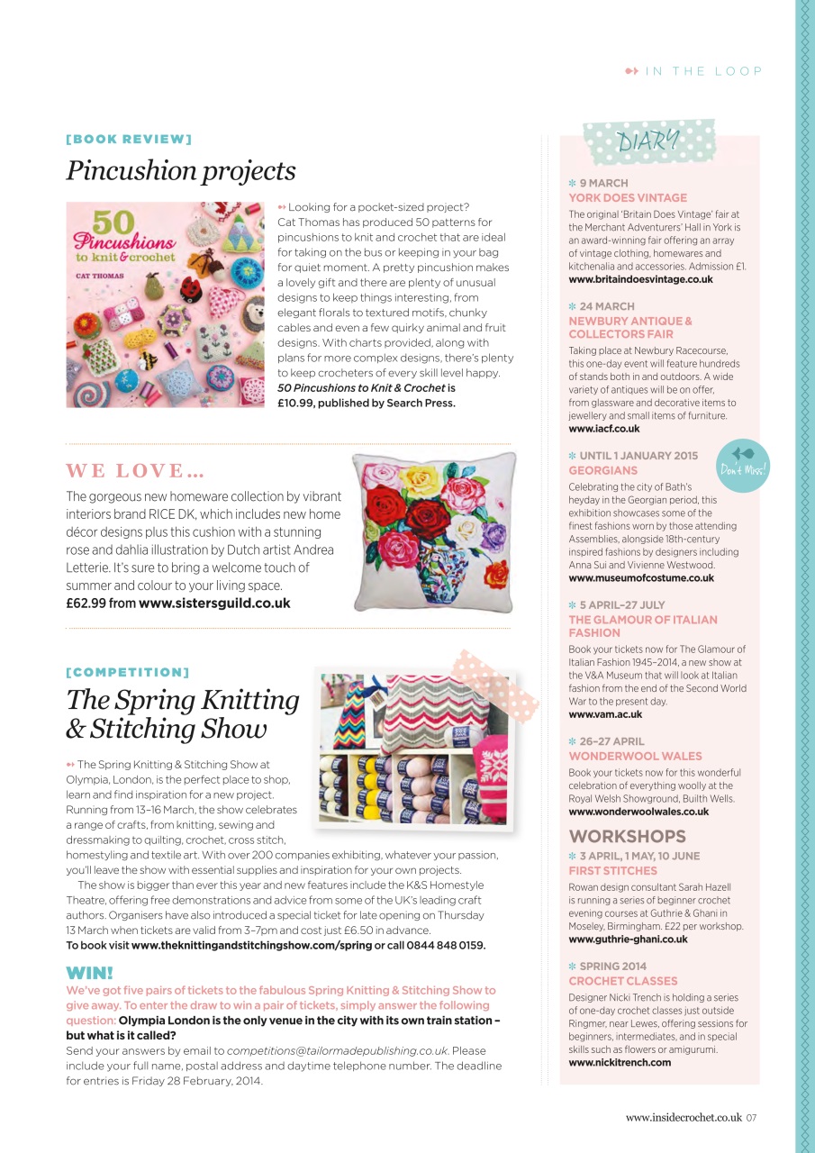 Inside Crochet Magazine - February 2014 Issue 50 Back Issue