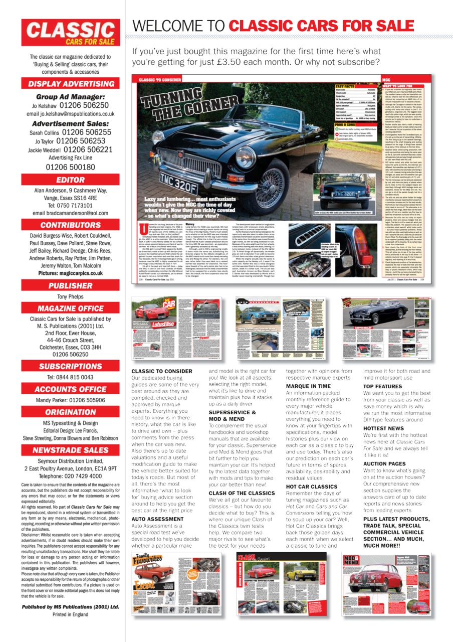 Classic Motoring Magazine - July 2011 Back Issue