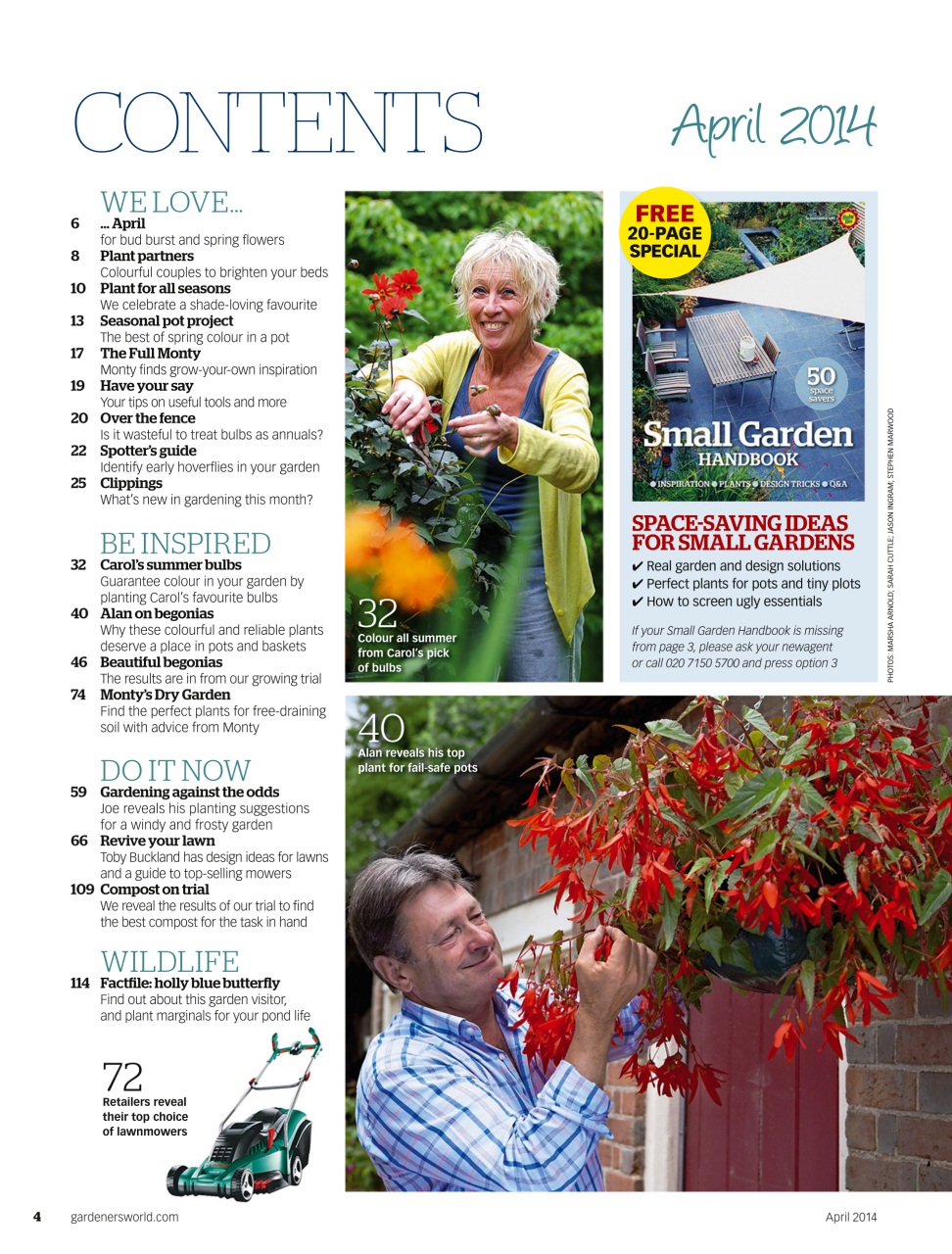 BBC Gardeners World Magazine April 2014 Back Issue