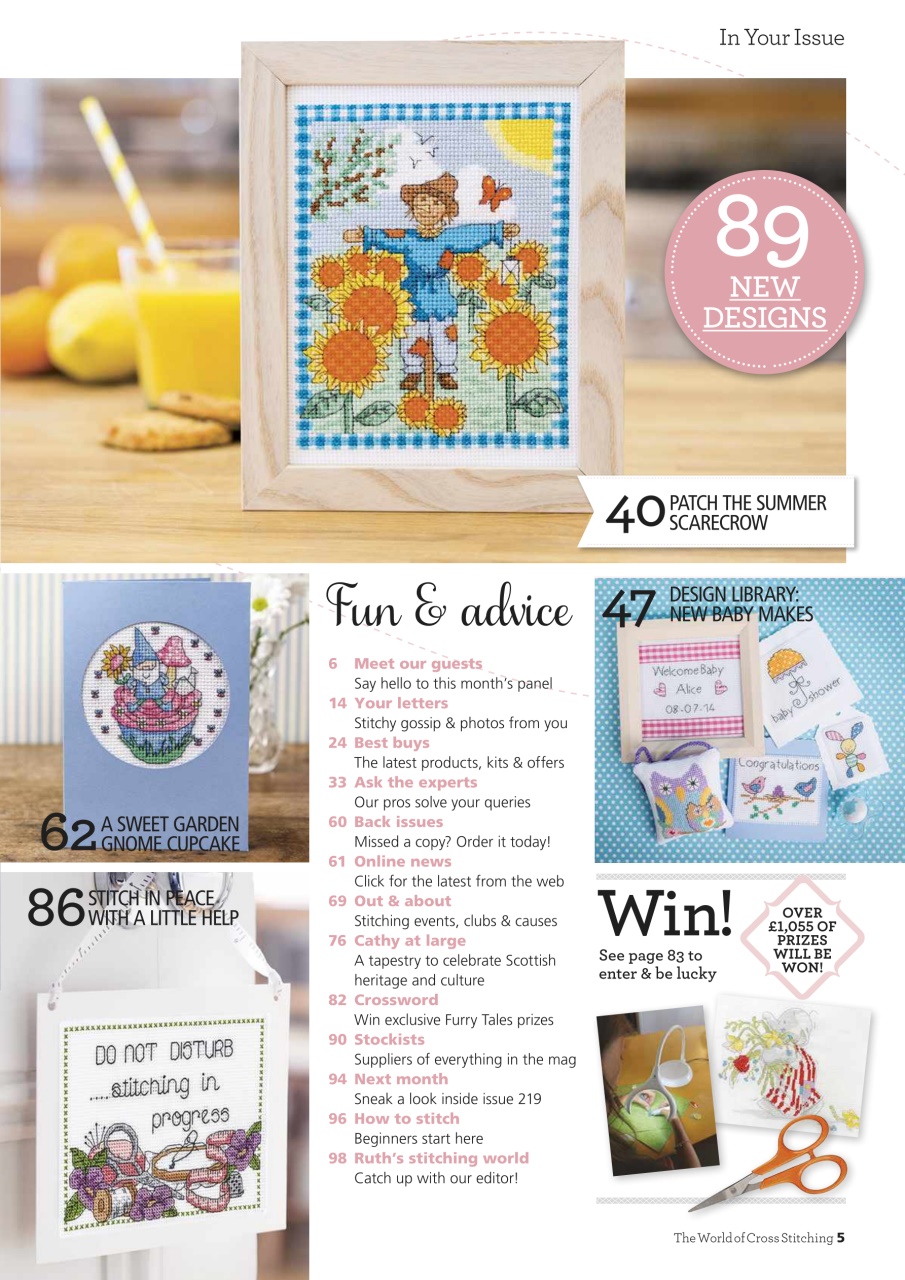 The World of Cross Stitching Magazine August 2014 Subscriptions