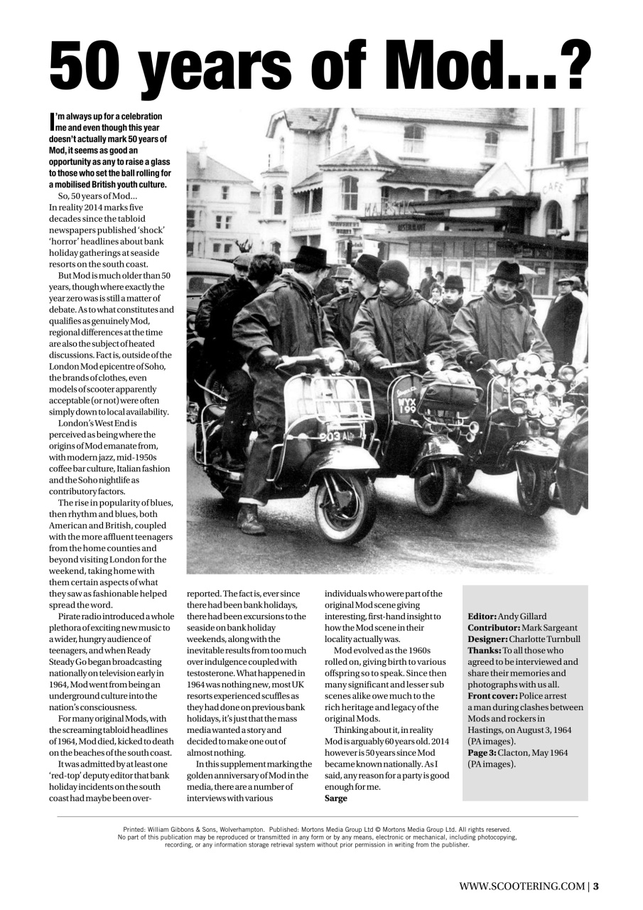 Scootering Magazine Celebrating 50 years of Mod... Subscriptions