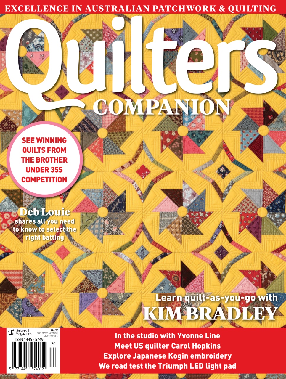 Quilters Companion Magazine Issue70 Dec/Jan 14 Back Issue