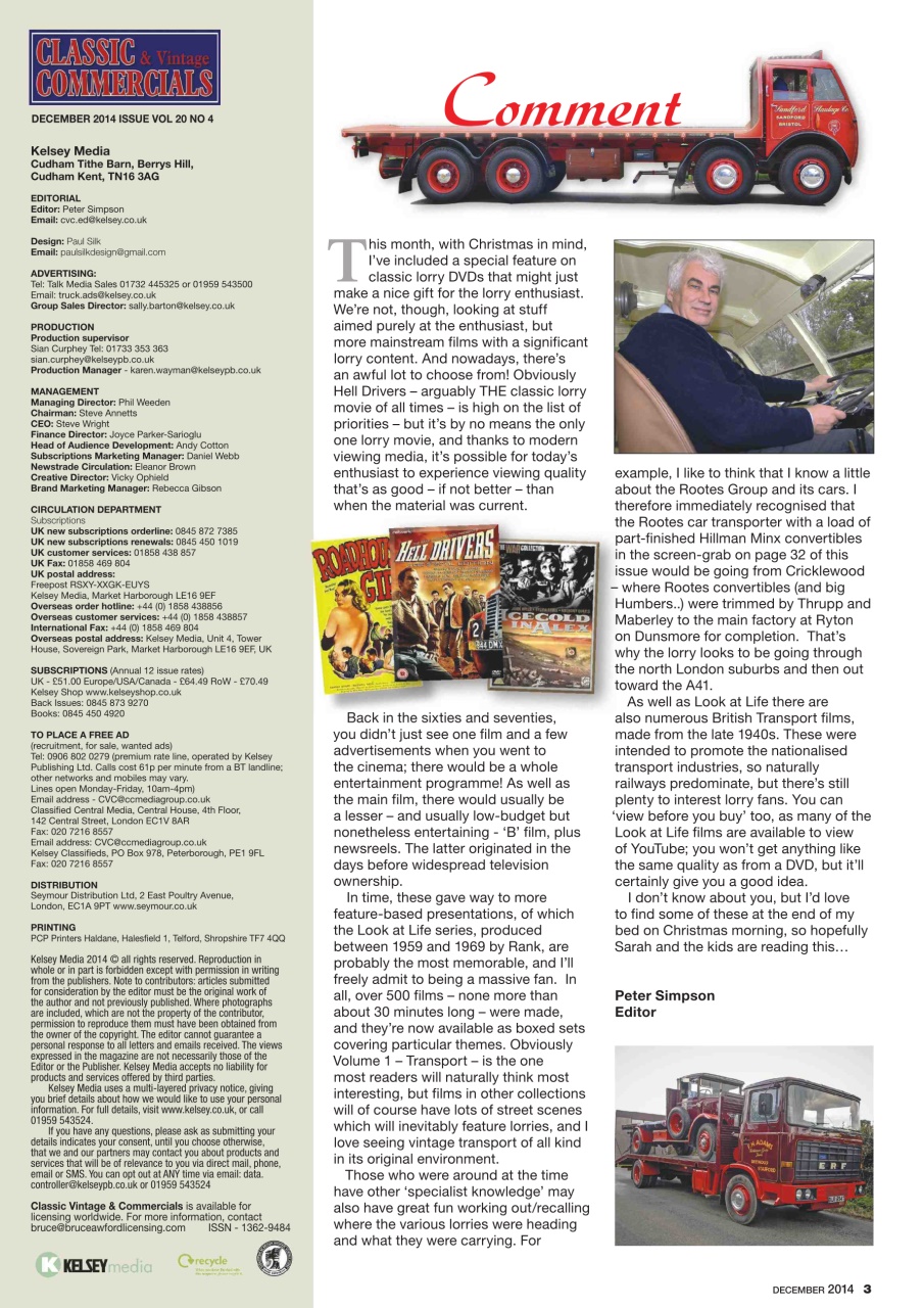 Classic & Vintage Commercials Magazine Vol.20 No.4 ERF MSeries