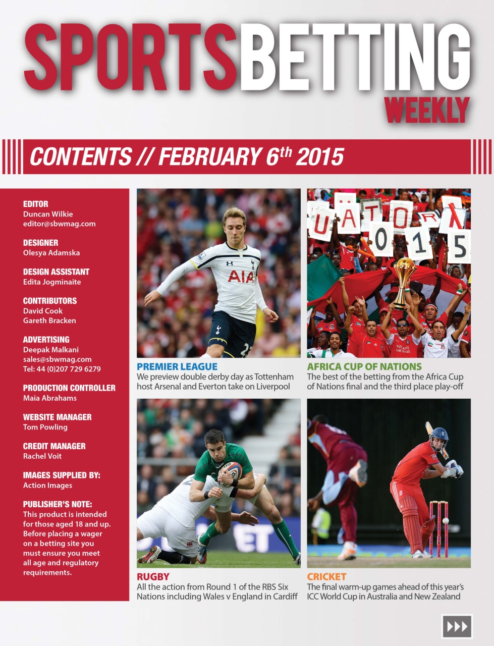 Sports Betting Weekly Magazine - SBW Issue 07 Edizione Posteriore