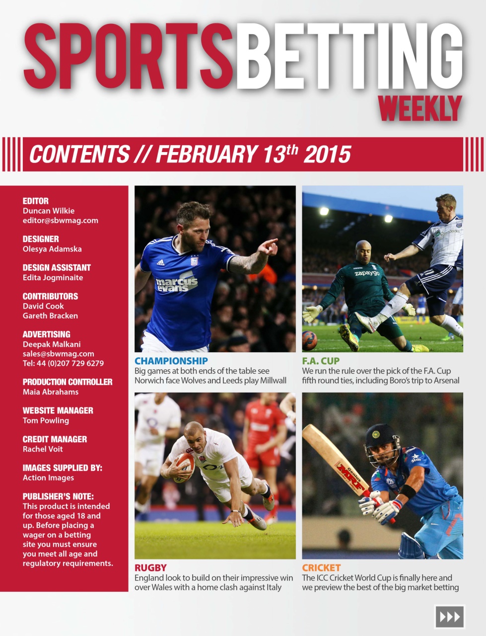 Sports Betting Weekly Magazine SBW Issue 08 Subscriptions Pocketmags