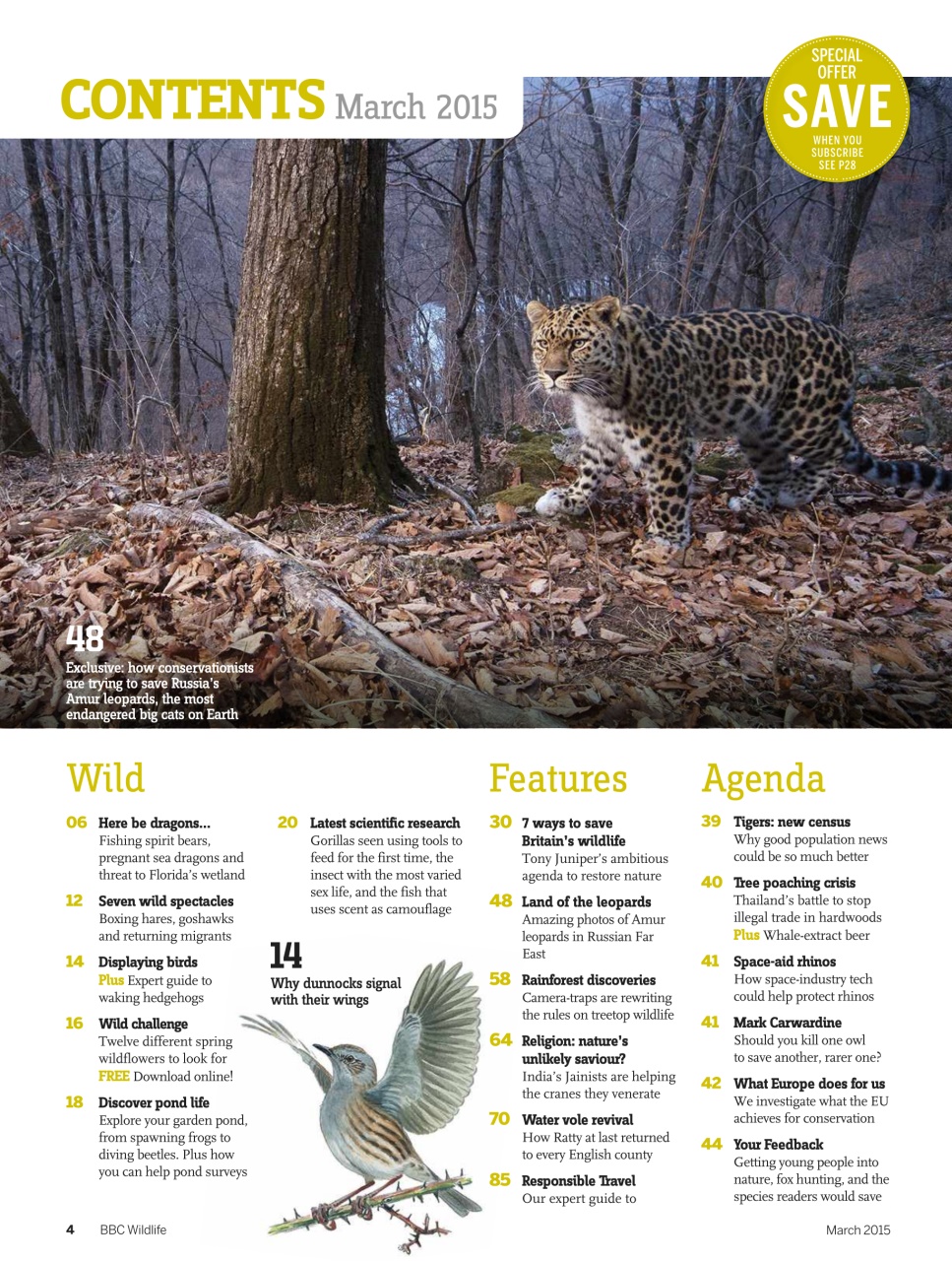 BBC Wildlife Magazine March 2015 Back Issue