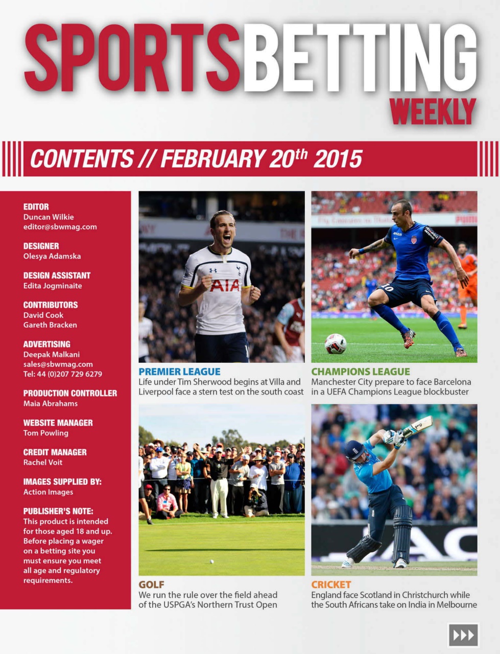 Sports Betting Weekly Magazine SBW Issue 09 Back Issue