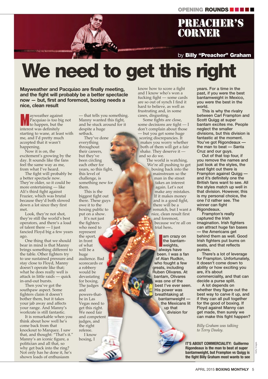 Boxing Monthly Magazine April 2015 Back Issue
