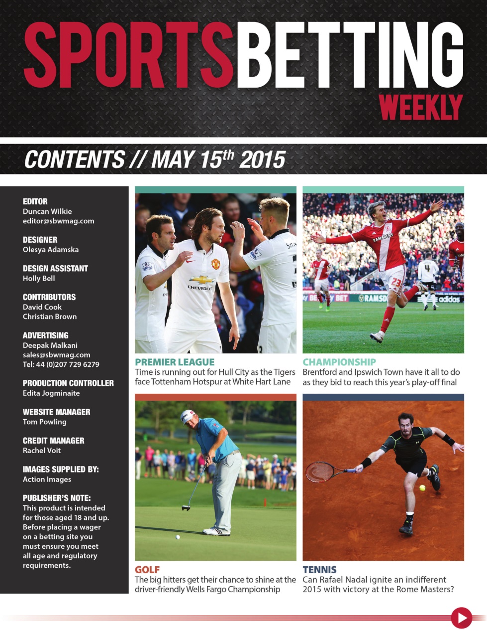 Sports Betting Weekly Magazine SBW Issue 21 Back Issue